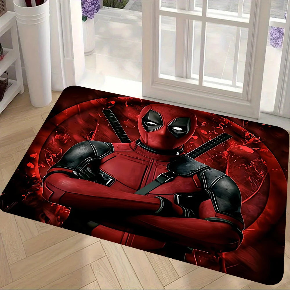 Tappeto Marvel Deadpool - Design con braccia incrociate rosso sangue