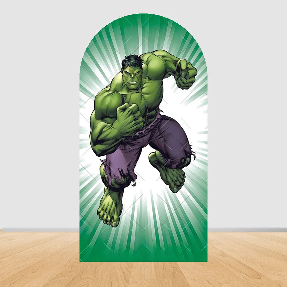 Fondale per arco da festa Avengers Hulk - Salto con raggi bianchi