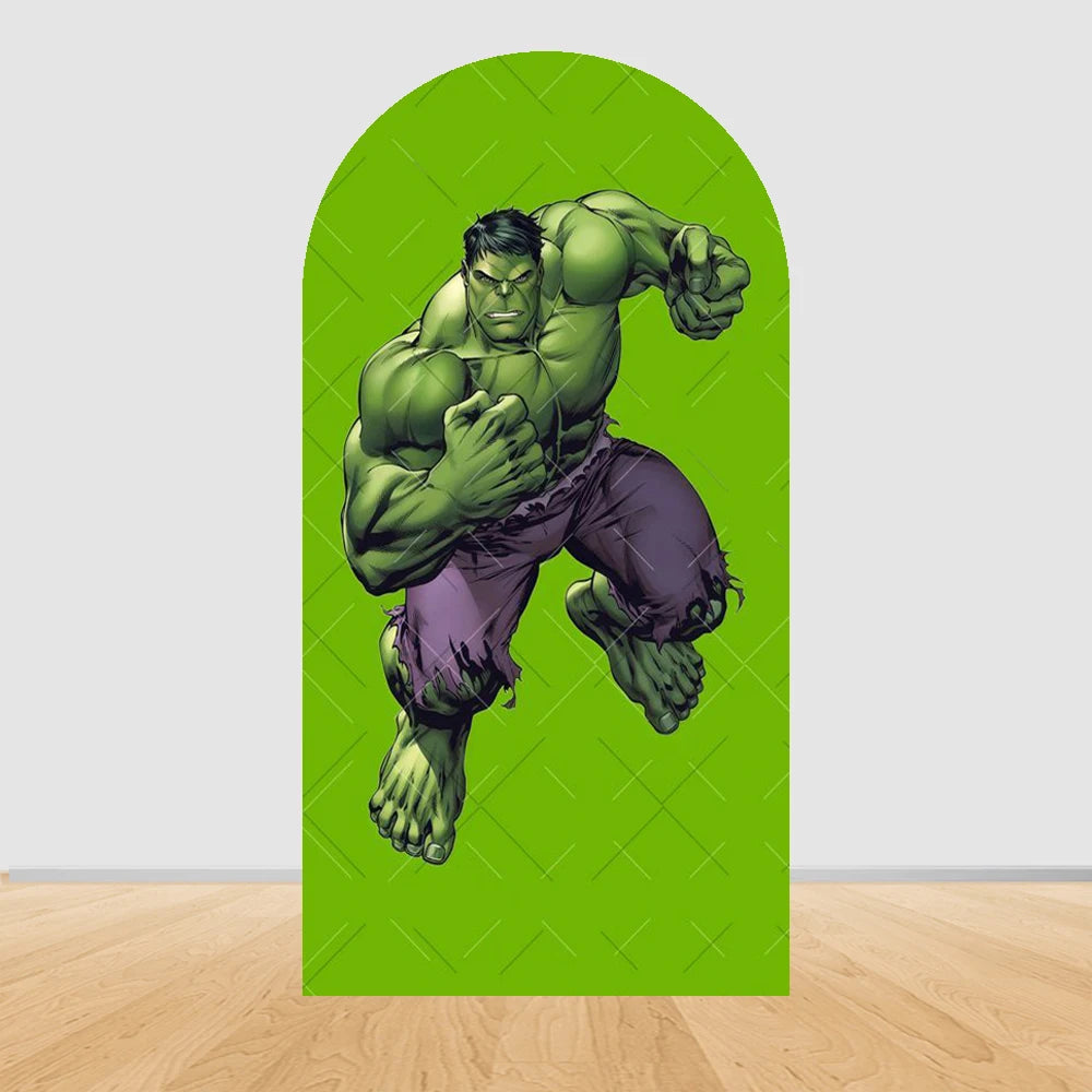 Sfondo per arco decorativo Avengers Hulk - Salto su sfondo verde uniforme