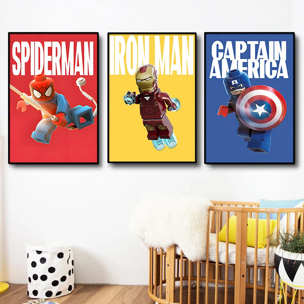 Poster Avengers Joker - Stile Lego, sfondo verde