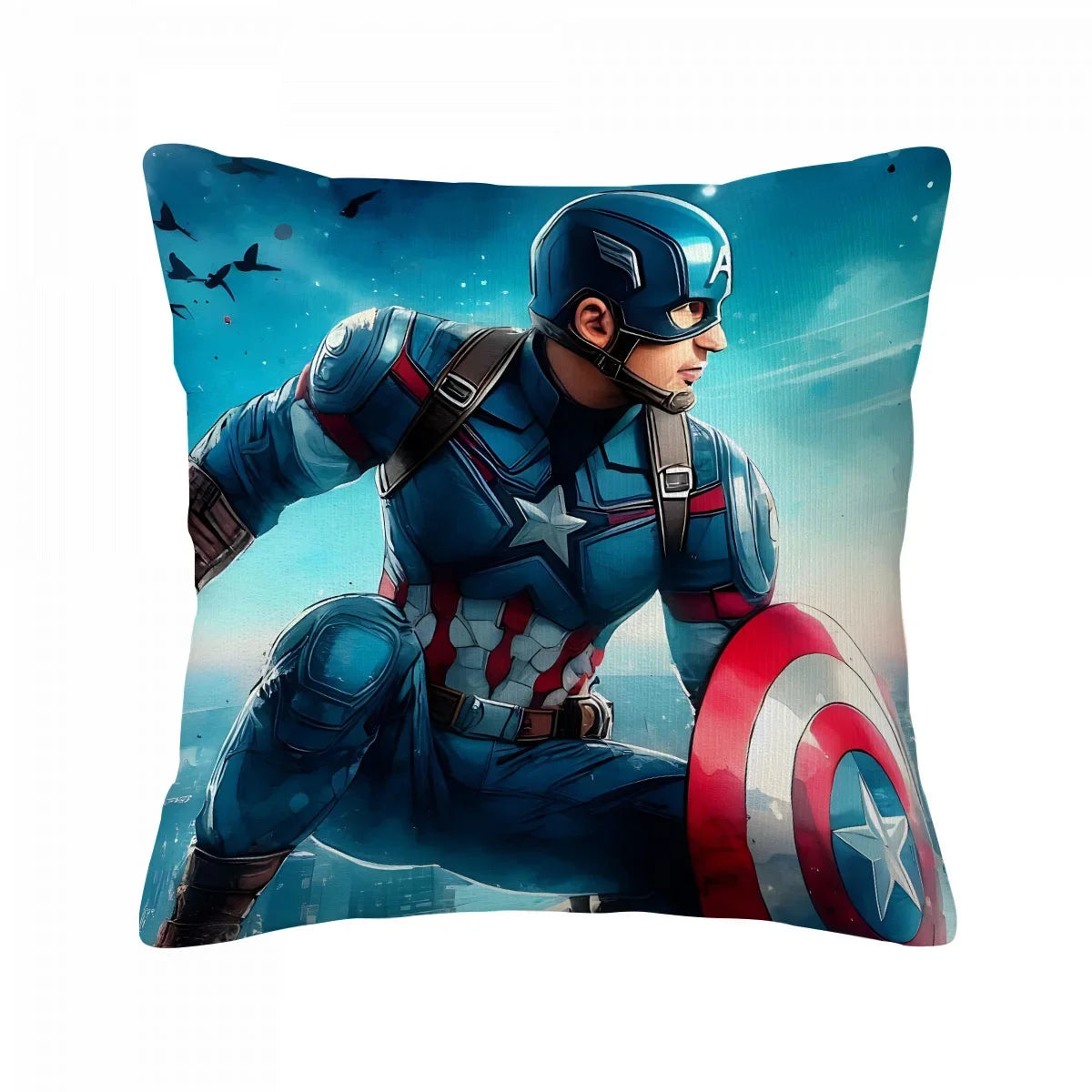 Fodera per cuscino Captain America - Salto sopra la città