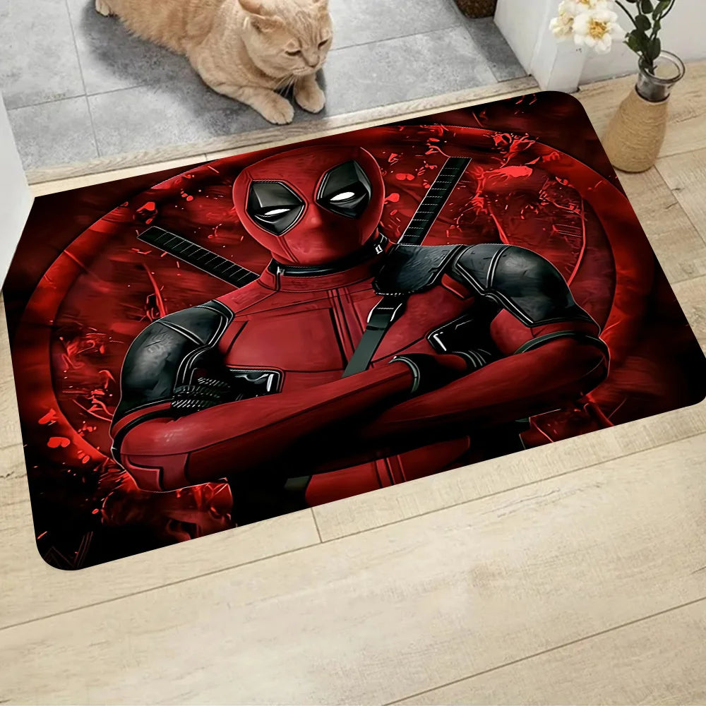 Tappeto Marvel Deadpool - Design con braccia incrociate rosso sangue