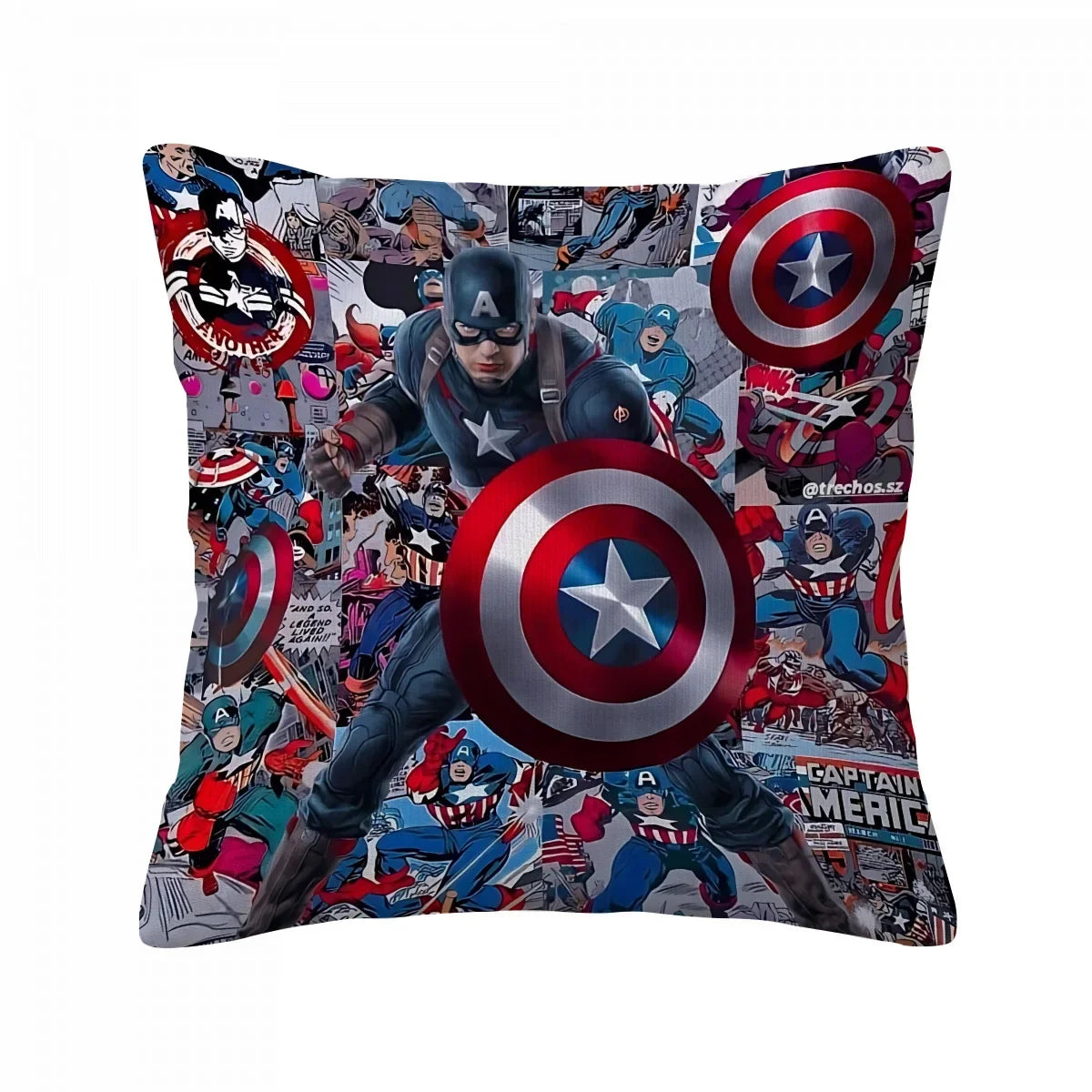 Fodera per cuscino Captain America - Collage con scudo