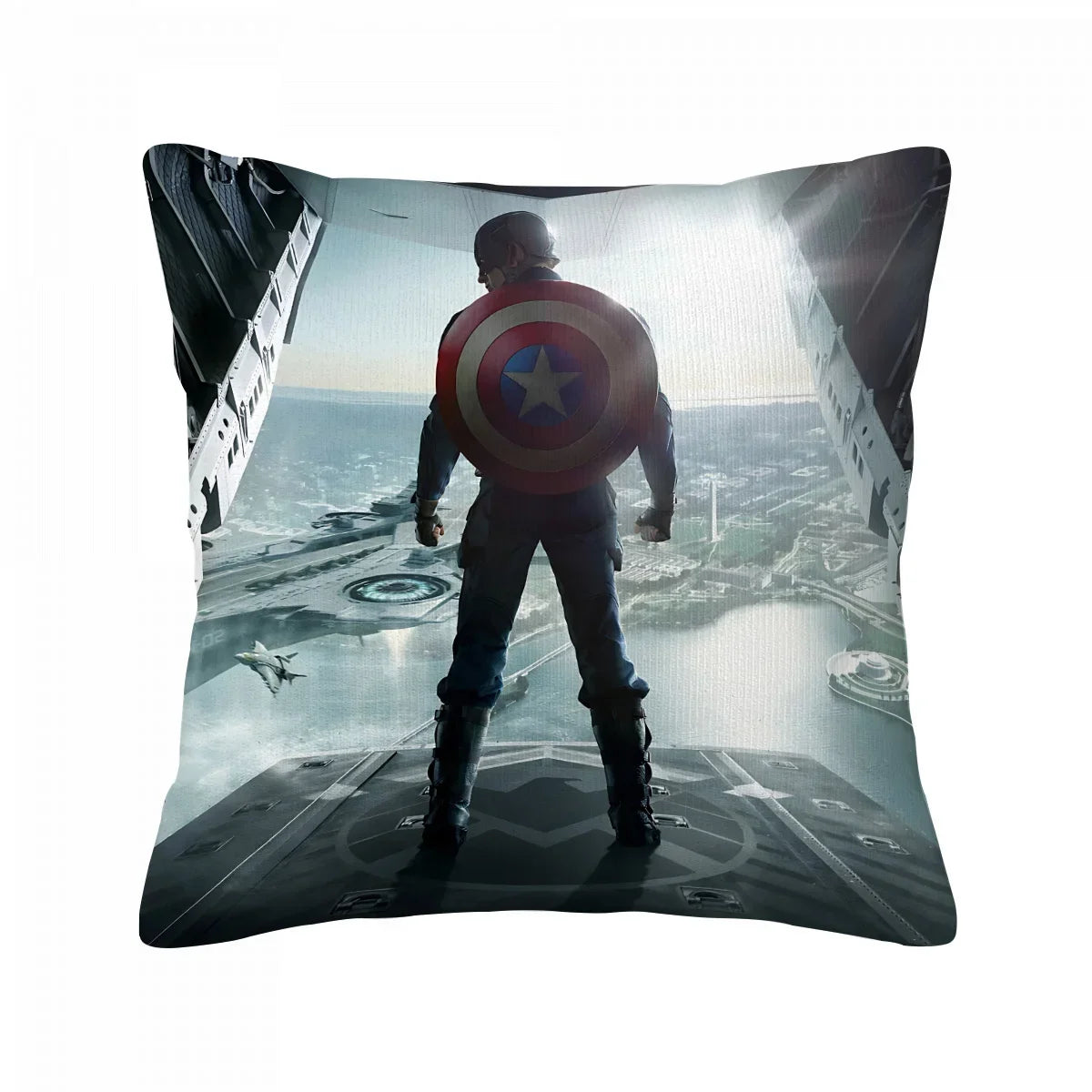 Fodera per cuscino Captain America - Vista posteriore durante un salto dall'aereo
