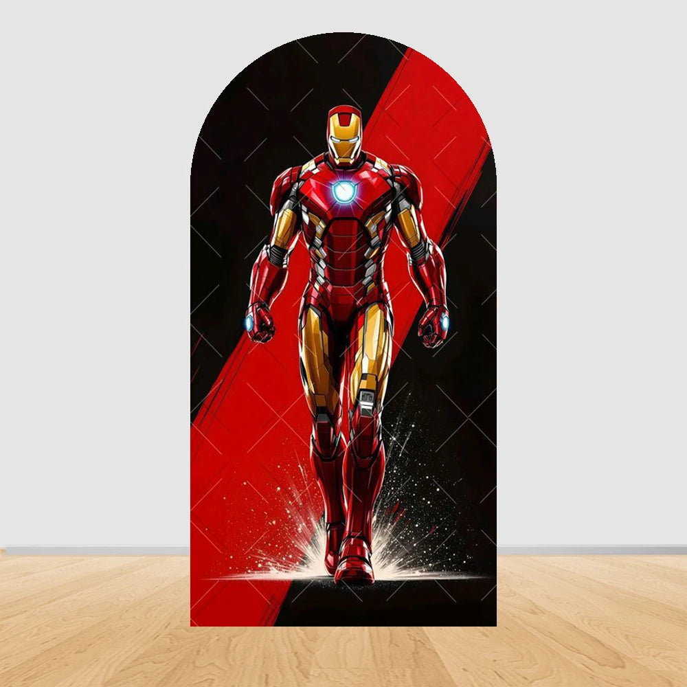 Sfondo per arco decorativo Avengers Iron Man - Diagonale rossa e nera