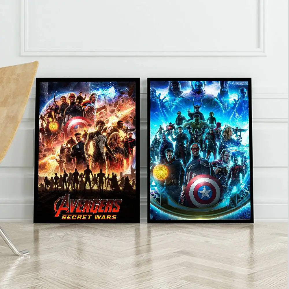 Affiche Avengers Secret Wars - Design Explosion Cosmique Équipe