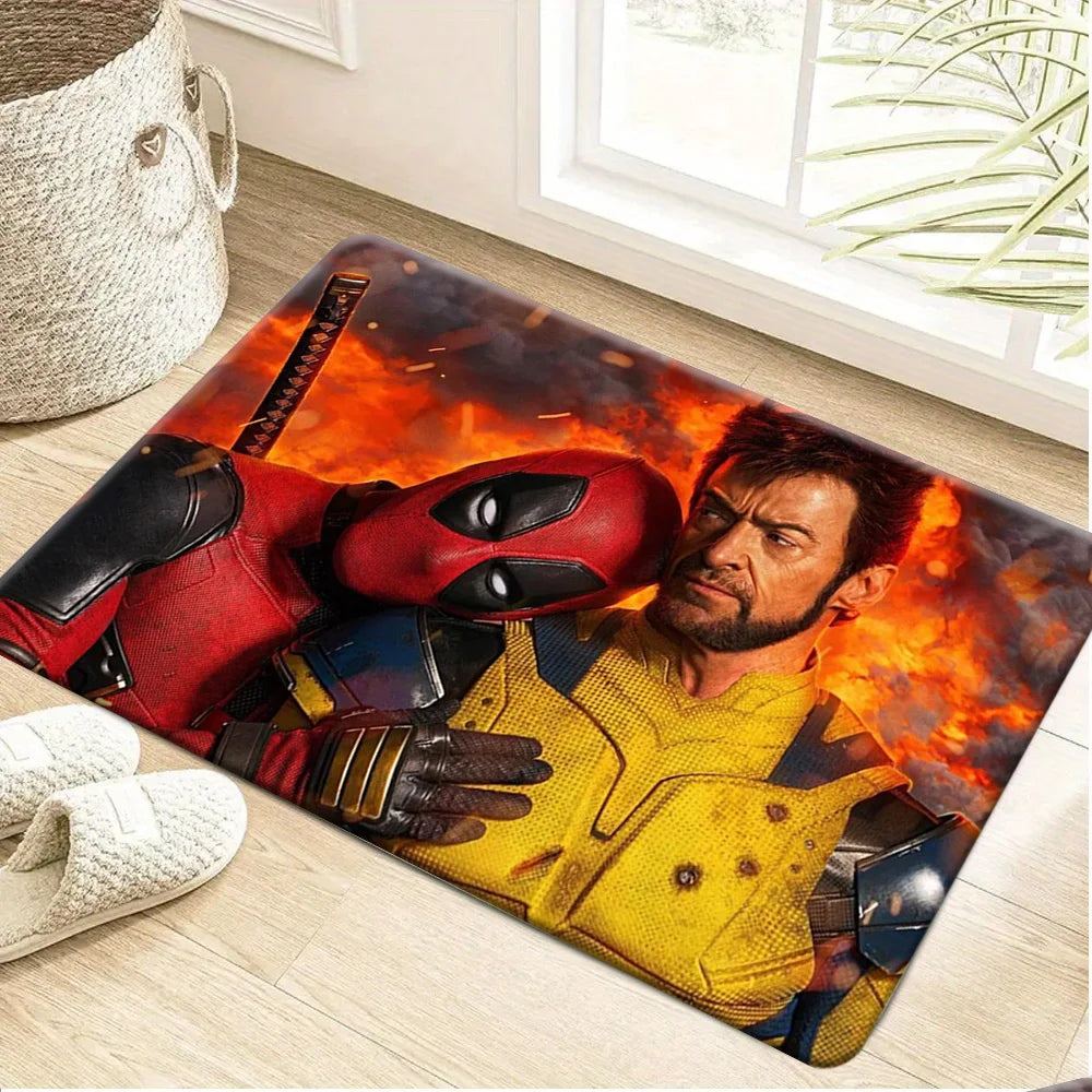 Tappeto Marvel Deadpool e Wolverine - Design del duo tra le fiamme