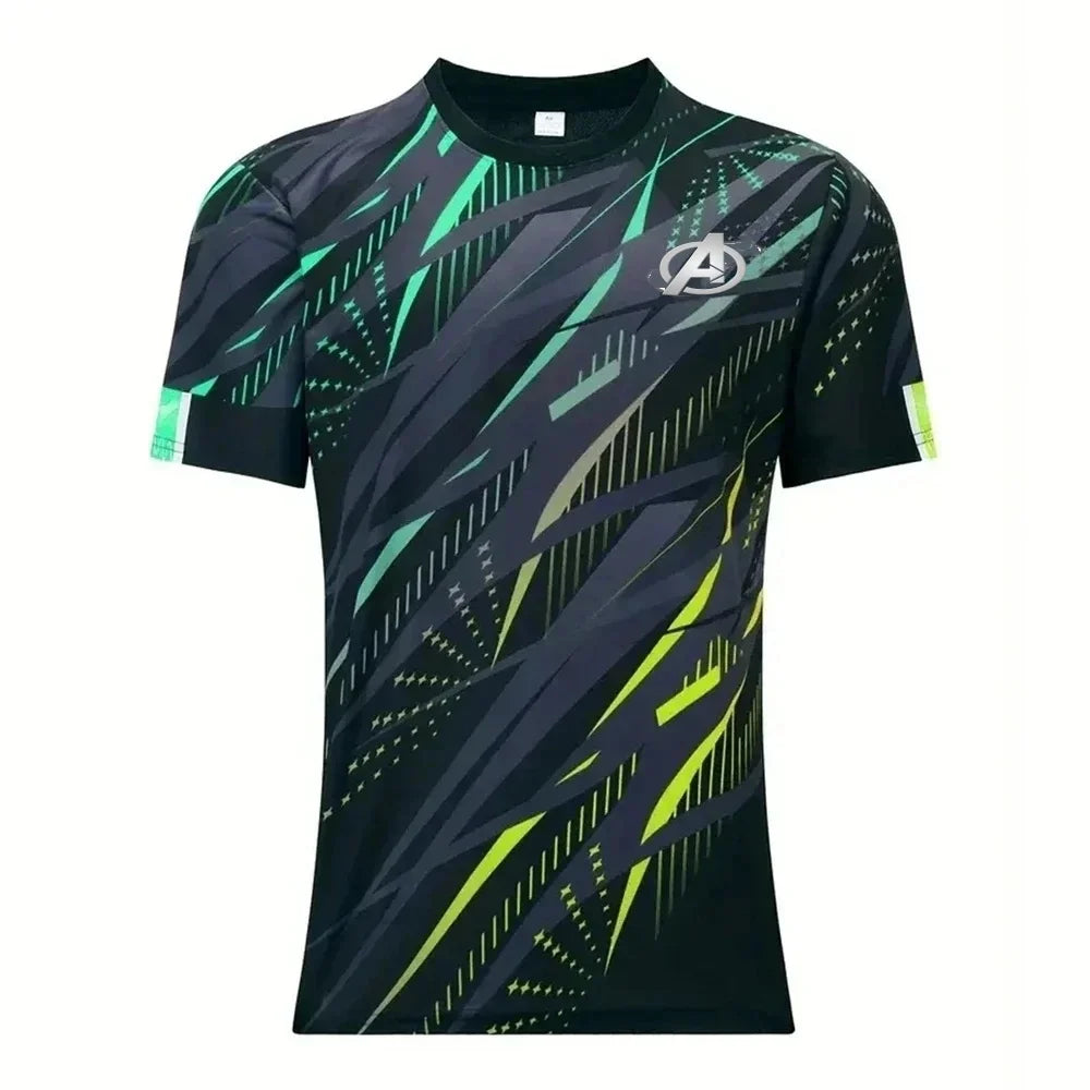 Maglia sportiva Avengers da uomo - Asciugatura rapida, rosa e nera