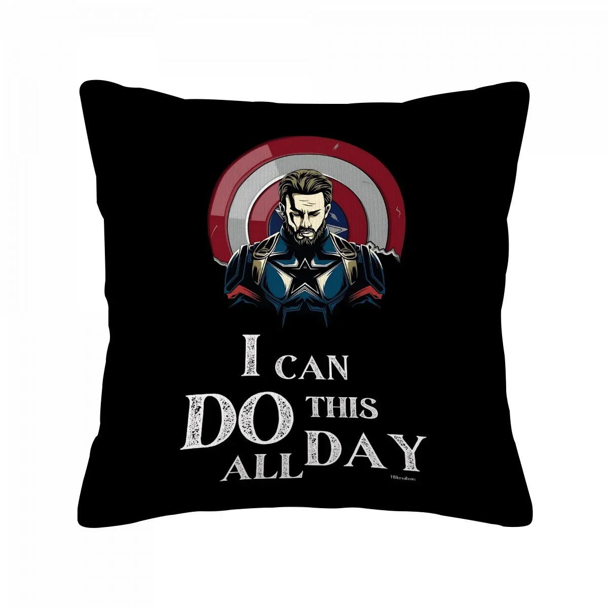 Fodera per cuscino Captain America - Citazione «Posso farcela tutto il giorno»