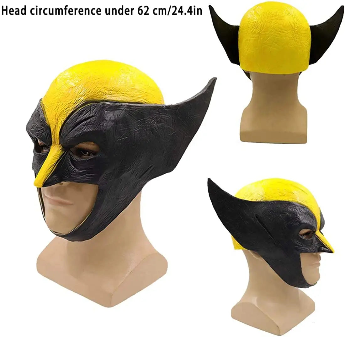 Masque Cosplay Wolverine - Demi-Visage Latex Jaune Noir