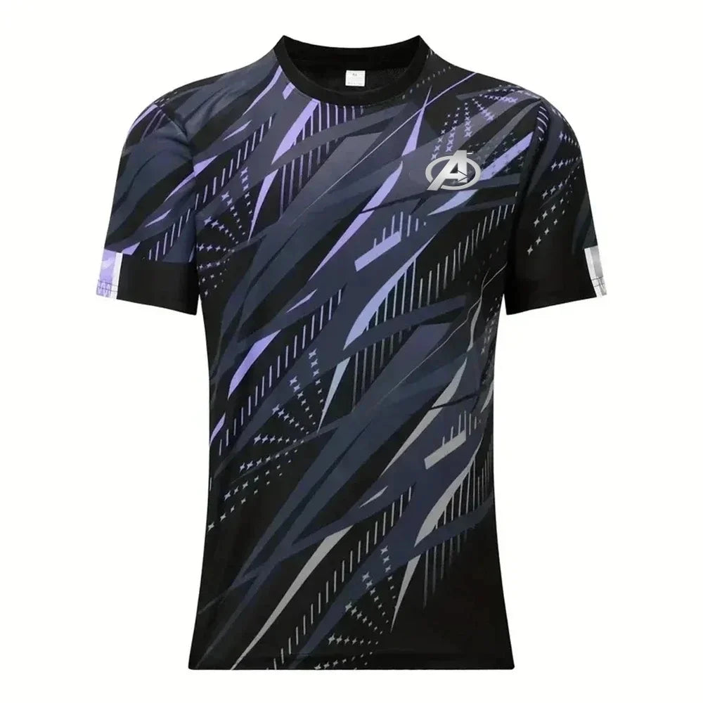 Maglia sportiva Avengers da uomo - Asciugatura rapida, rosa e nera