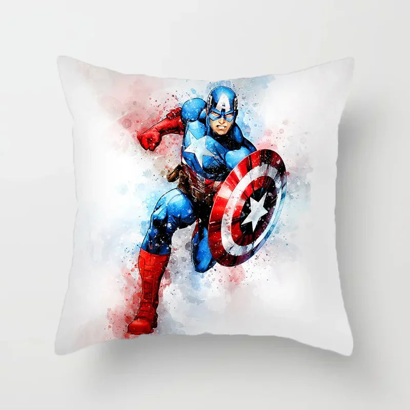 Fodera per cuscino Captain America - Corsa eroica ad acquerello