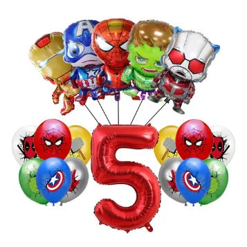 Decorazione di compleanno Avengers - Palloncino a forma di numero 5
