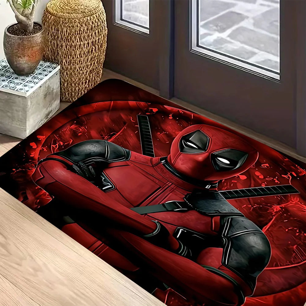 Tappeto Marvel Deadpool - Design con braccia incrociate rosso sangue