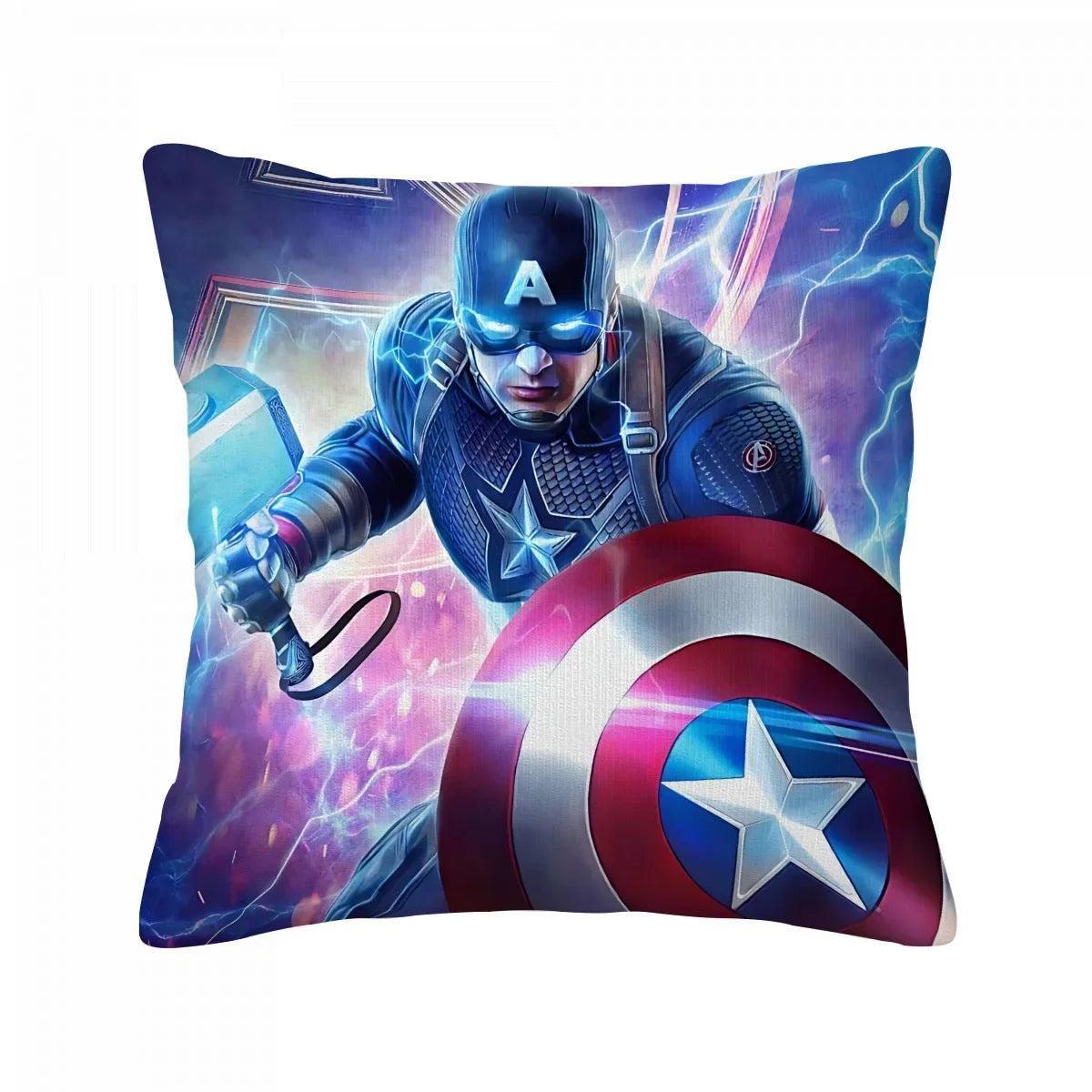 Fodera per cuscino Captain America - Mjolnir con occhi luminosi
