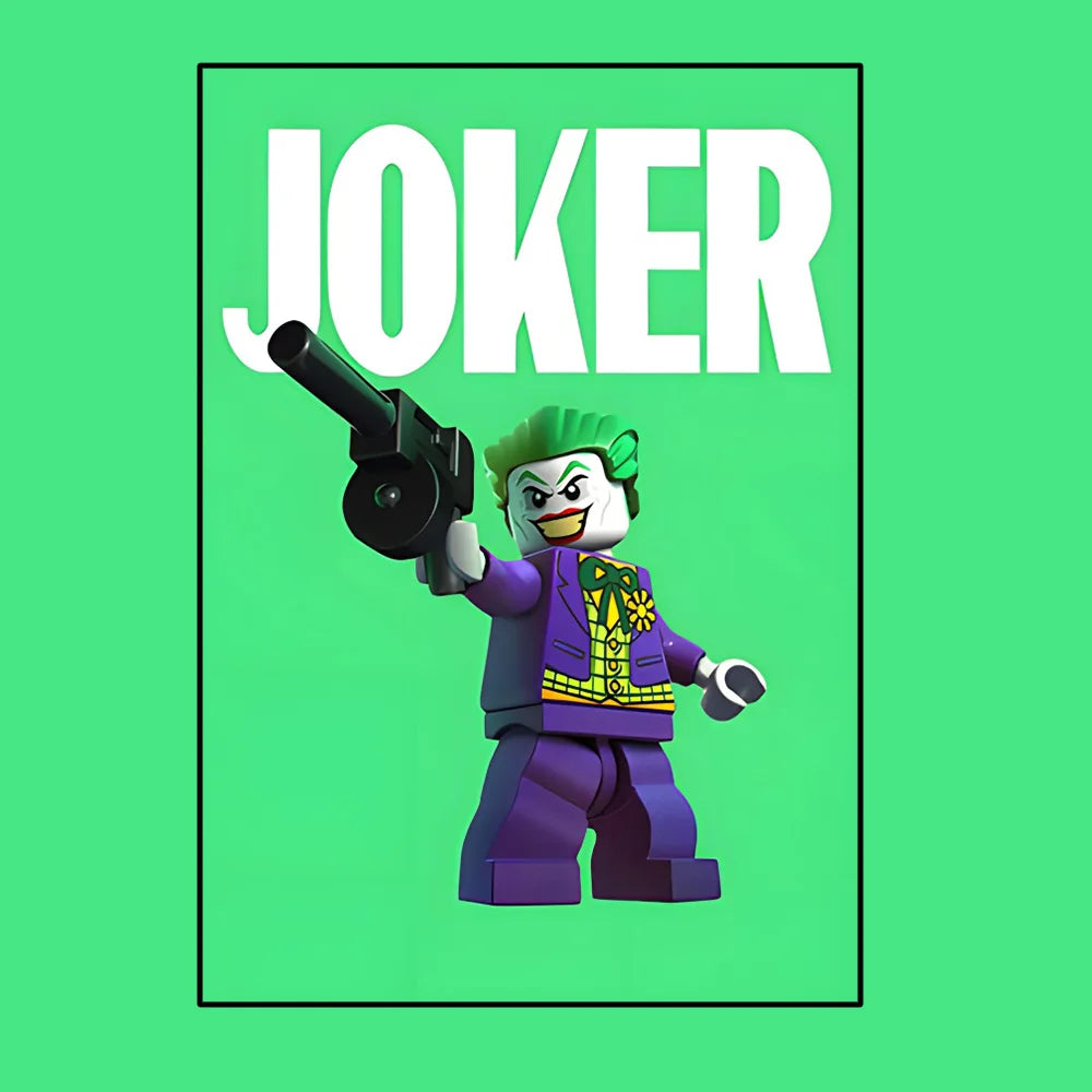 Poster Avengers Joker - Stile Lego, sfondo verde