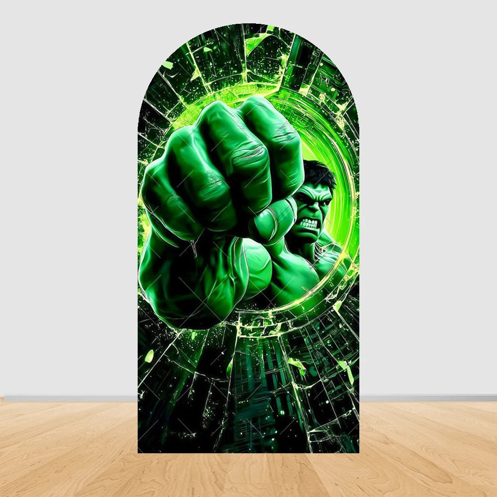 Fondale per arco da festa Avengers Hulk - Pugno che infrange il vetro
