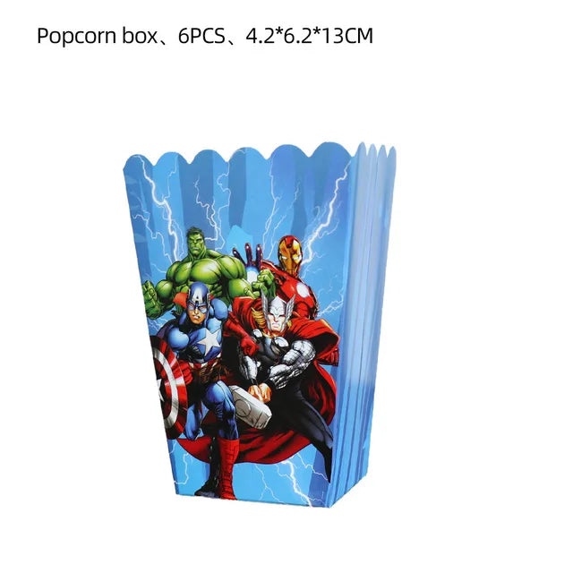 Decorazioni per compleanno Avengers - Scatole per popcorn x6