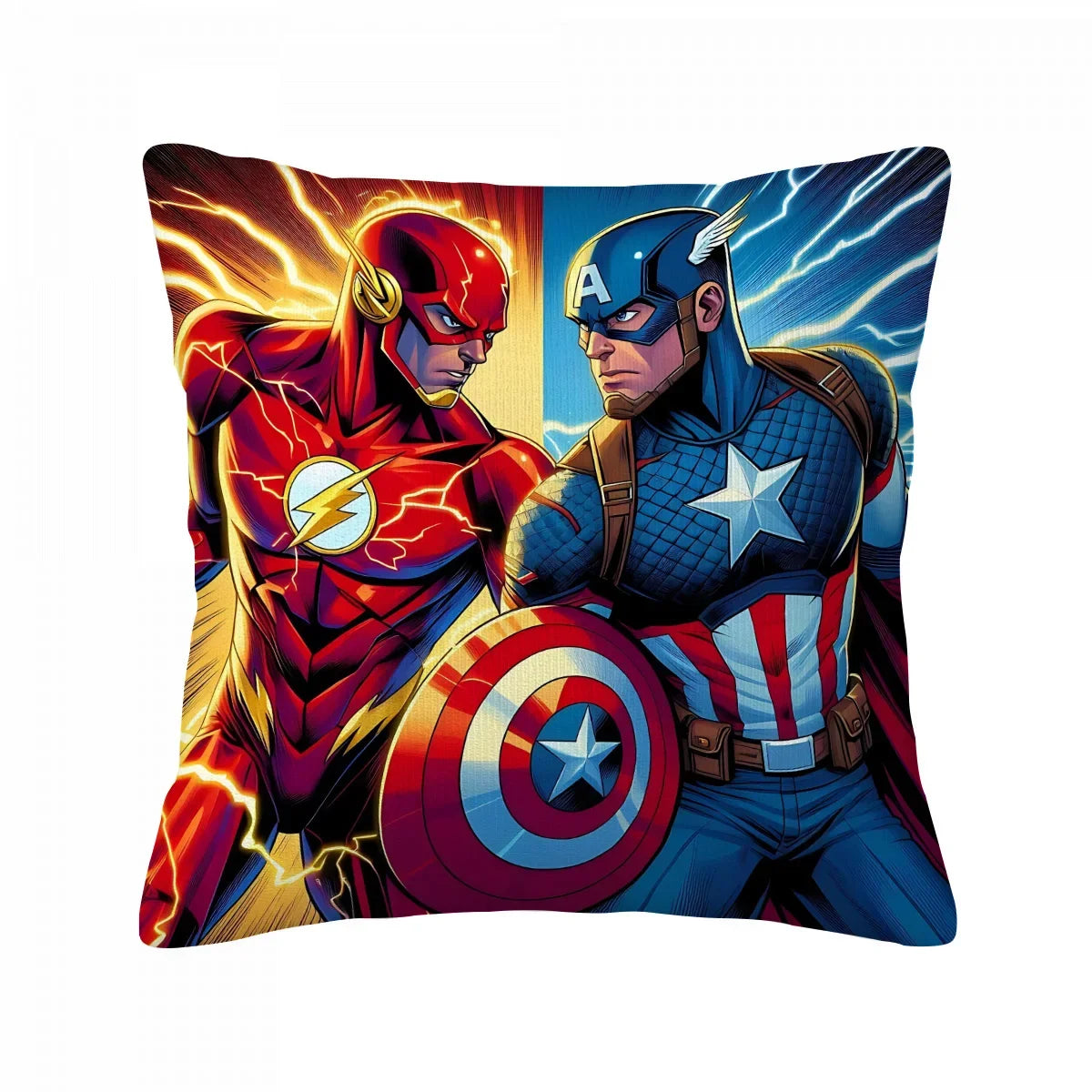 Fodera per cuscino gruppo Avengers - Captain America contro Flash