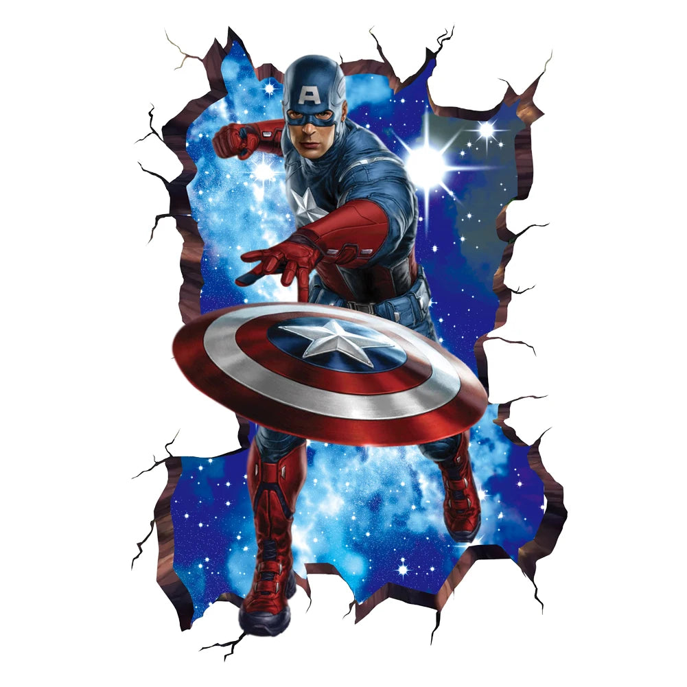 Sticker Mural Avengers Captain America - Décoration 3D Chambre Enfant
