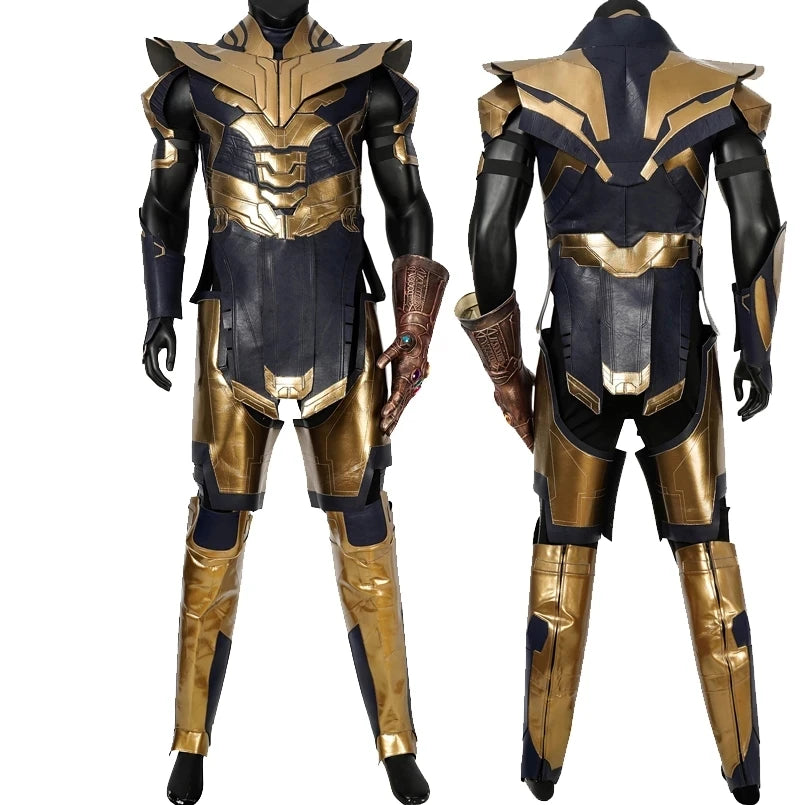 Thanos-Kostüm – Endgame Marineblau und Gold Rüstung mit Stiefeln