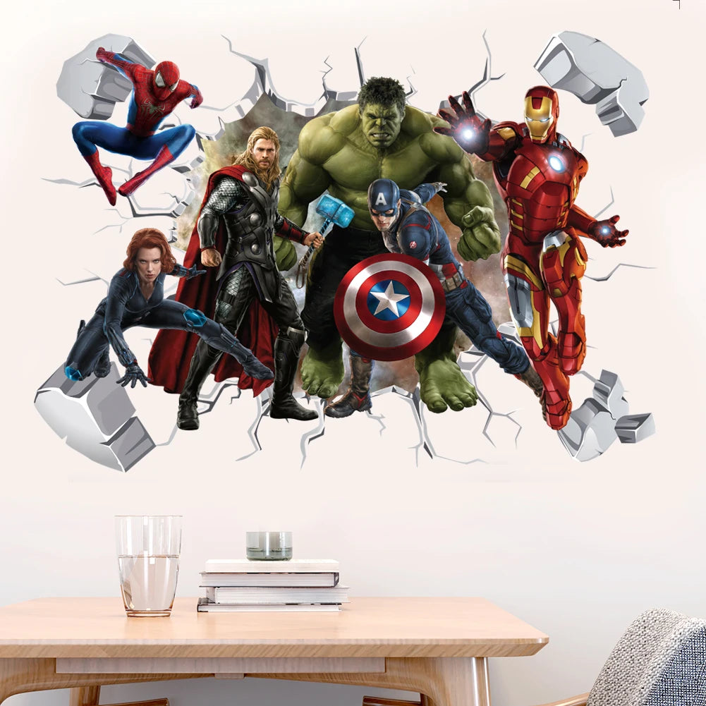 Sticker Mural Avengers Captain America - Décoration 3D Chambre Enfant