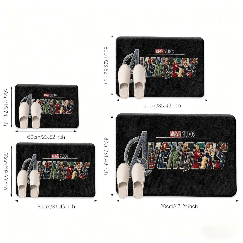 Tapis Marvel Avengers - Design Logo Noir et Blanc
