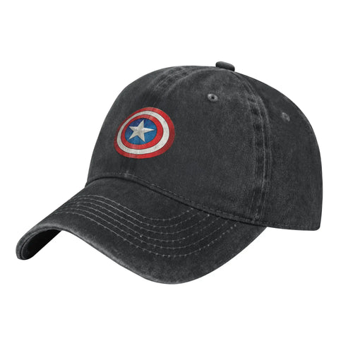 Cappellino Captain America, scudo classico nero