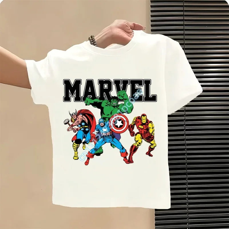T-shirt per bambini Avengers Gruppo Retro Comics - Bianca