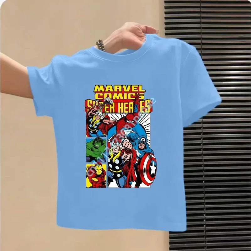 T-shirt per bambini Avengers - Design gruppo Azzurro cielo