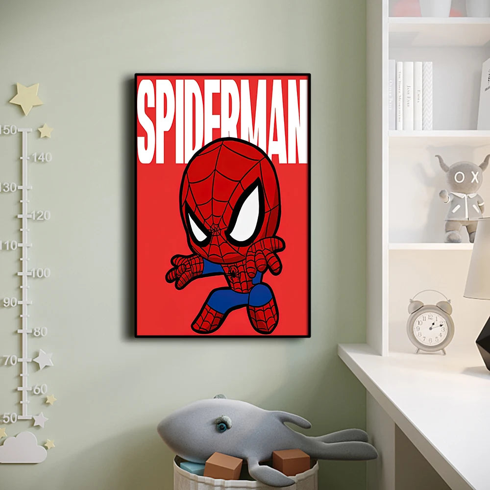 Poster Avengers Iron Man - Style Chibi Fond Jaune