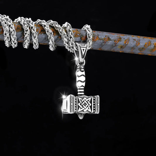 Collier Pendentif Marteau de Thor - Mjolnir Style Viking Acier