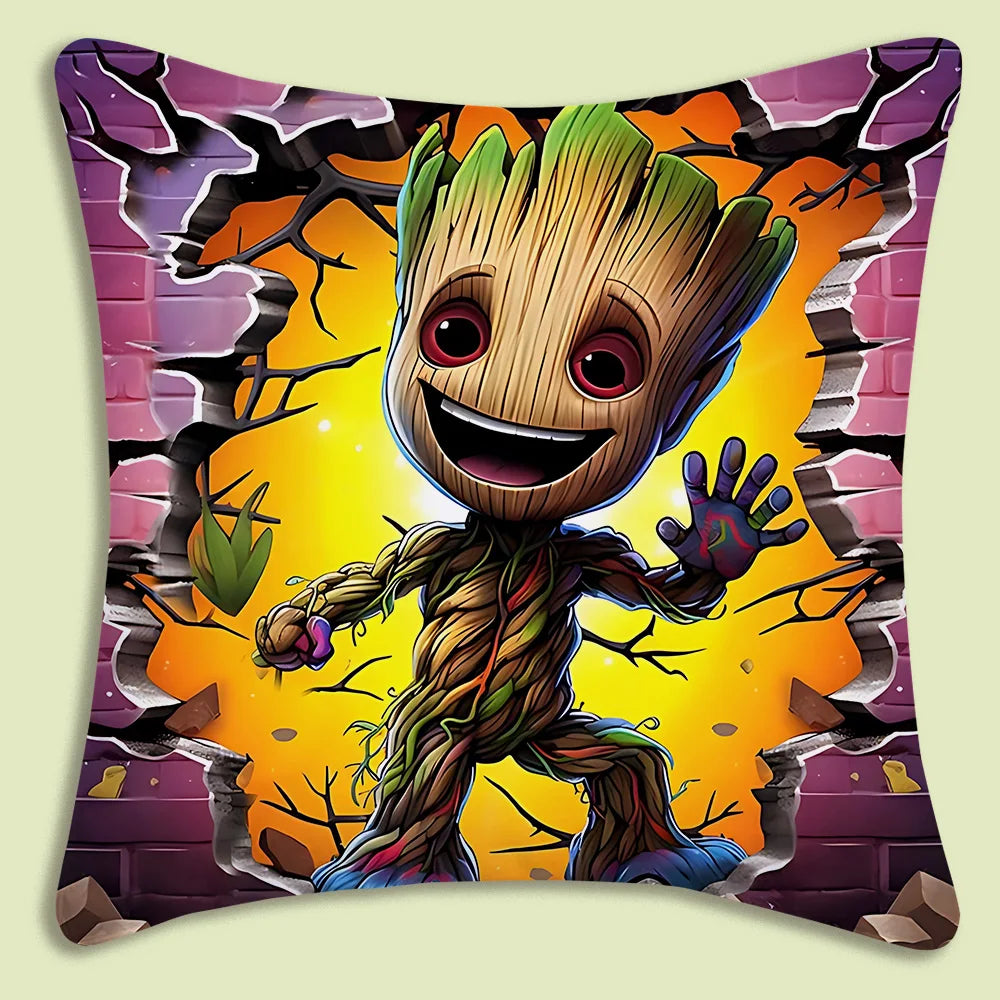 Housse de Coussin Baby Groot - Anniversaire Fête Gâteau Ballons