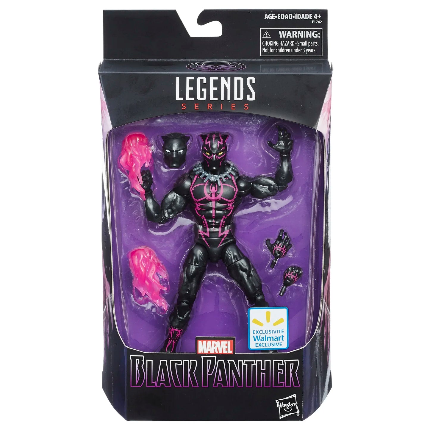 Figurine Marvel Legends Black Panther - Costume Vibranium Effets Roses 15cm