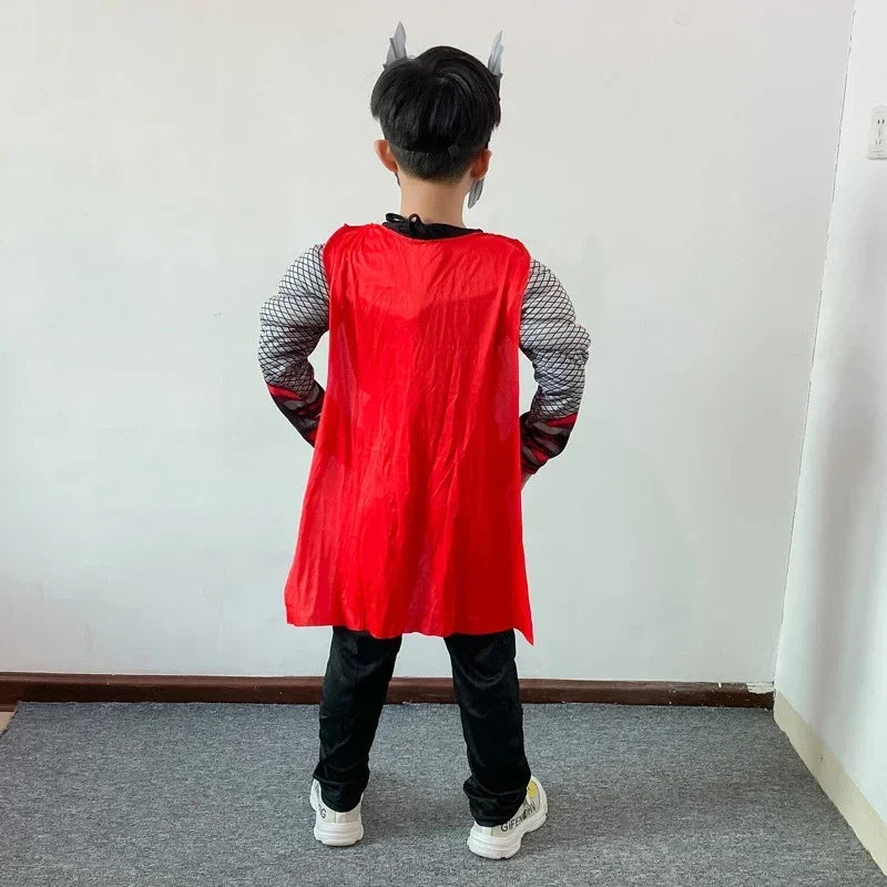 Costume Cosplay Thor Enfant - Combinaison Musclée avec Marteau