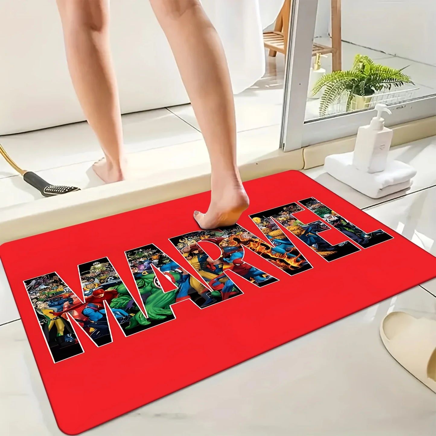 Tapis de Bain Marvel - Logo Texte Multi-Héros