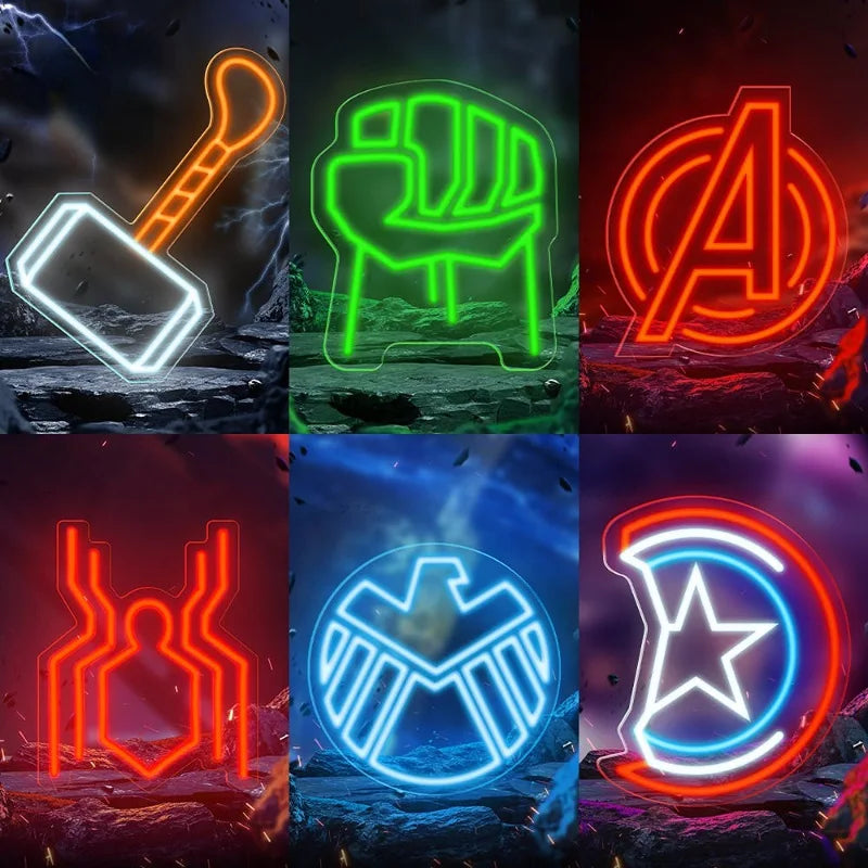 Néon LED Avengers - Logo A Rouge