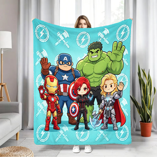 Plaid Polaire Avengers Chibi - Team Turquoise