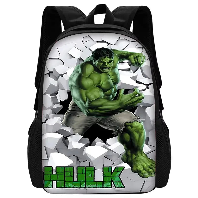 Zaino per bambini Hulk - Corpo intero che attraversa un muro bianco crepato