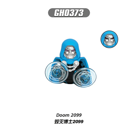 Figurine Building Blocks Doom 2099 - Capuche Bleue Bouclier Energie