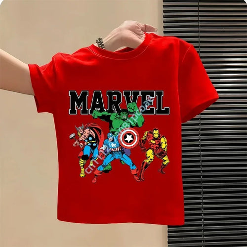 Kinder T-Shirt Avengers Retro Comics Gruppe - Rot