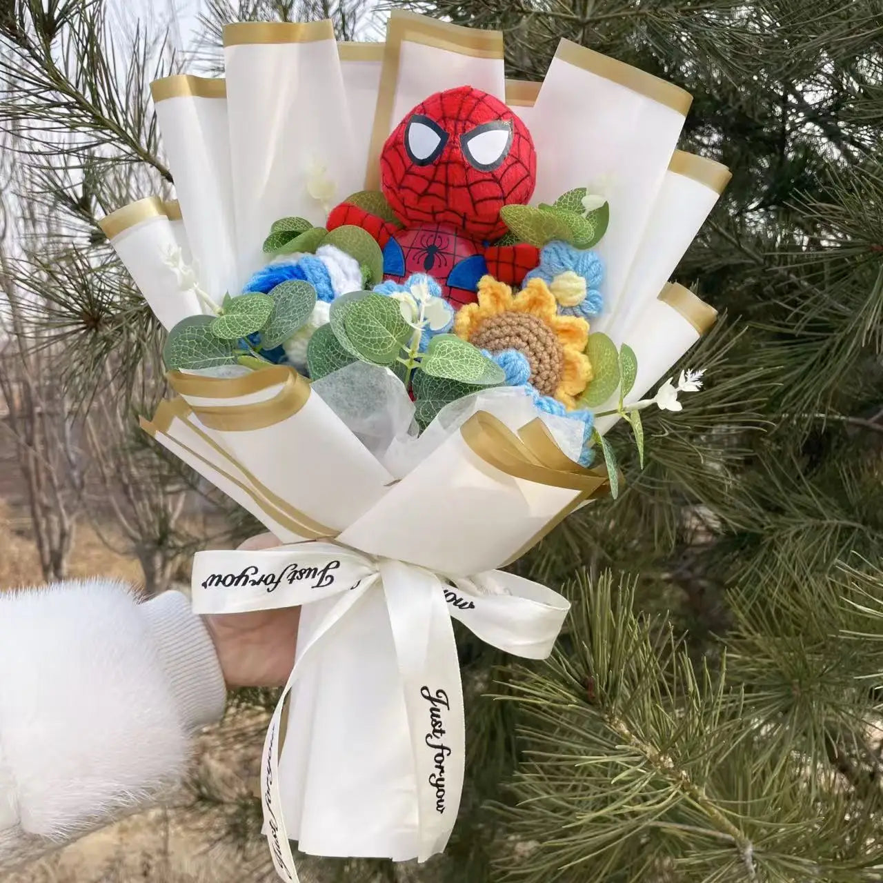 Bouquet Avengers Spider-Man - Peluche Cadeau Fait Main