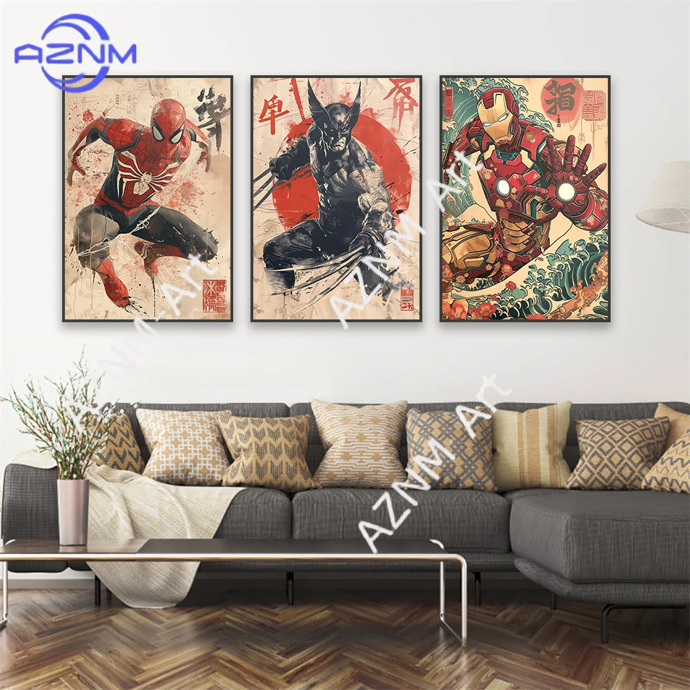 Póster Avengers Iron Man - Perfil Casco Salpicaduras Rojo