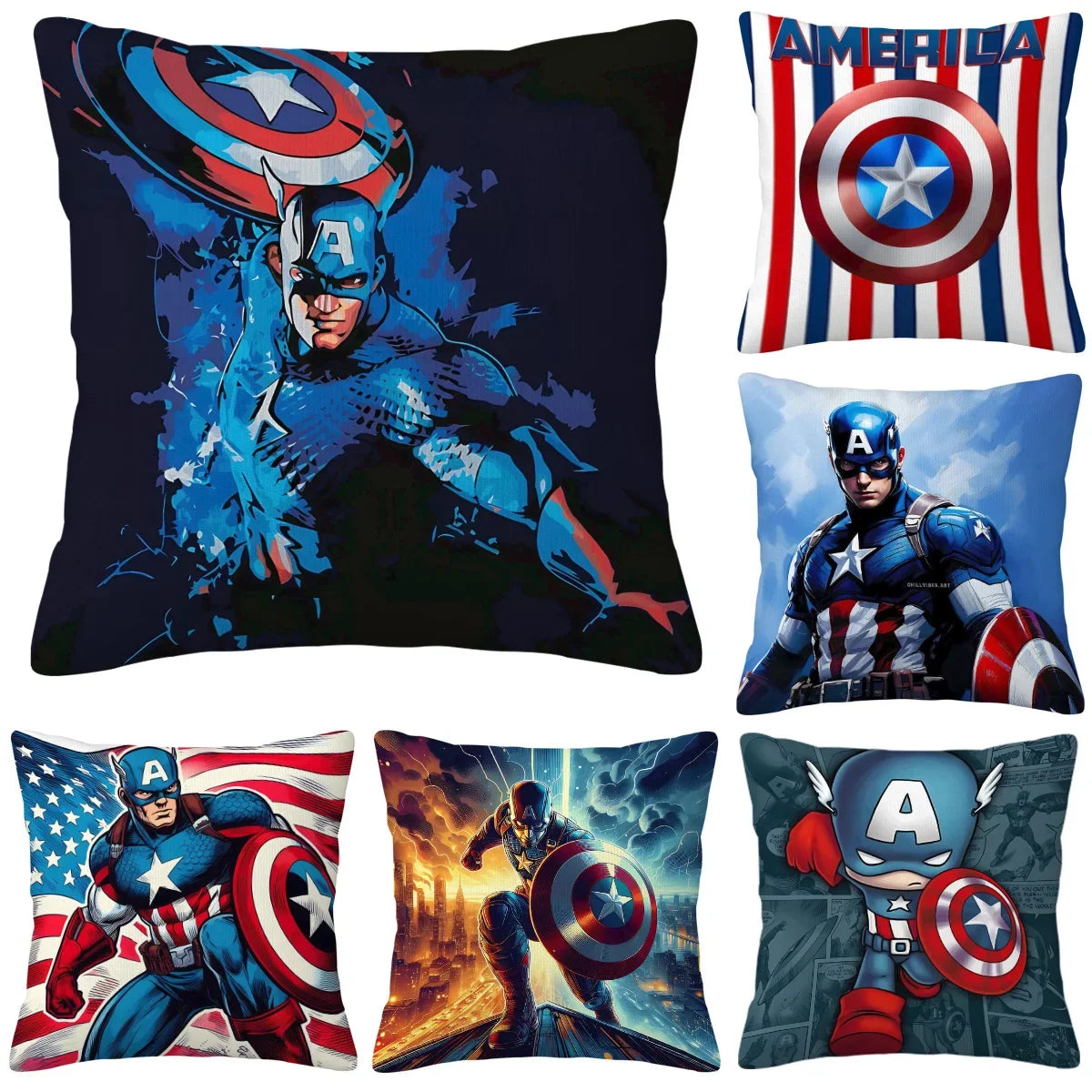 Housse de Coussin Captain America - Pop Art Vintage