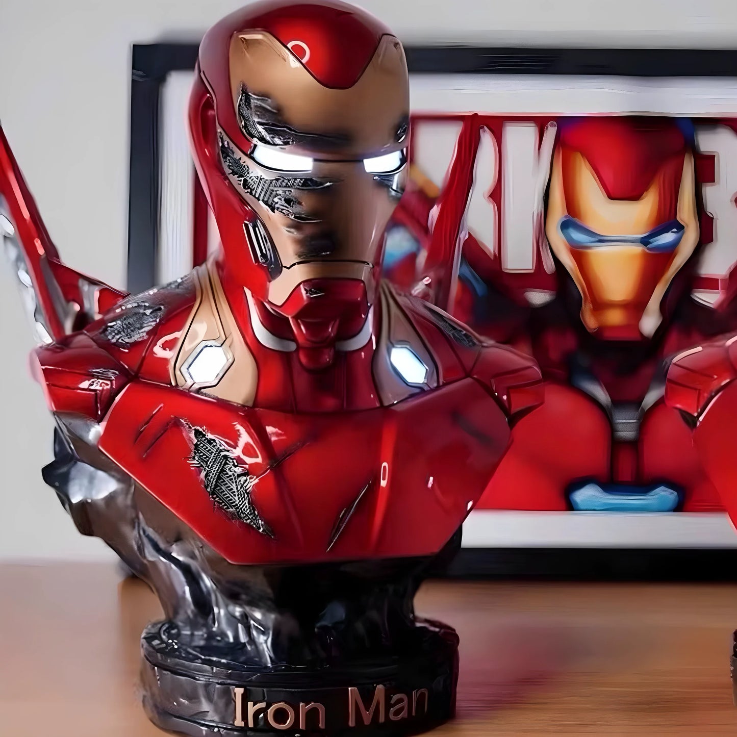 Buste Lumineux Avengers Iron Man - Réacteur Circulaire Poing Levé