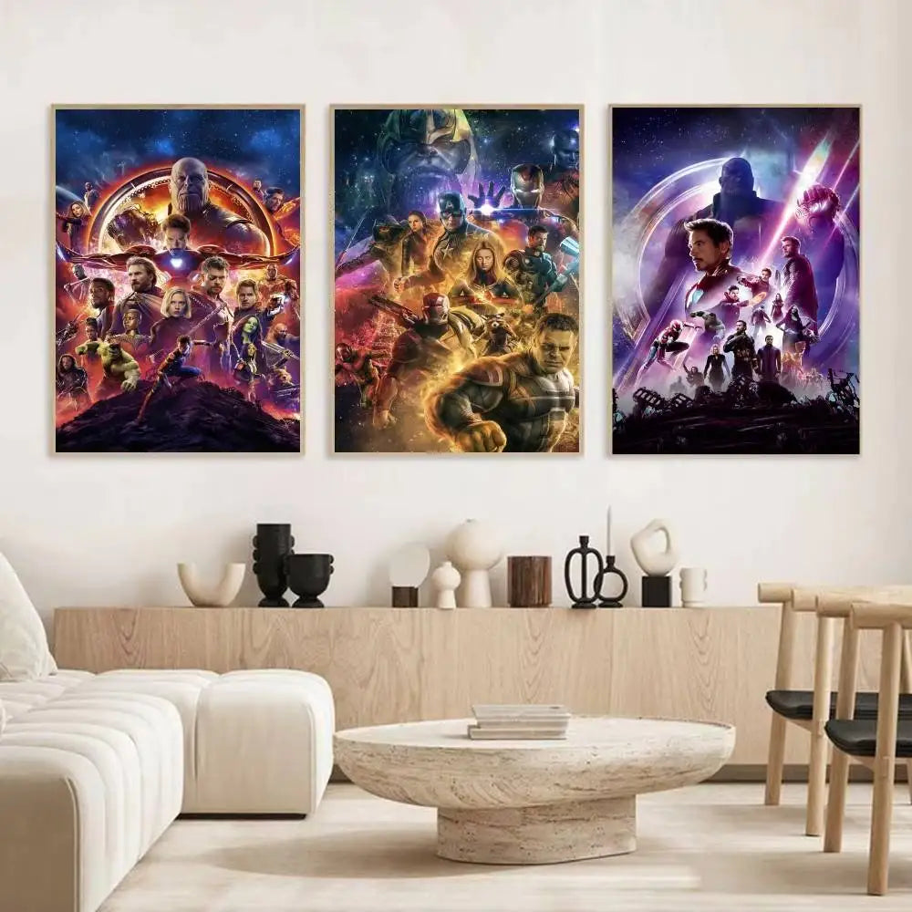 Affiche Avengers Infinity War - Design Équipe Colorée Endgame