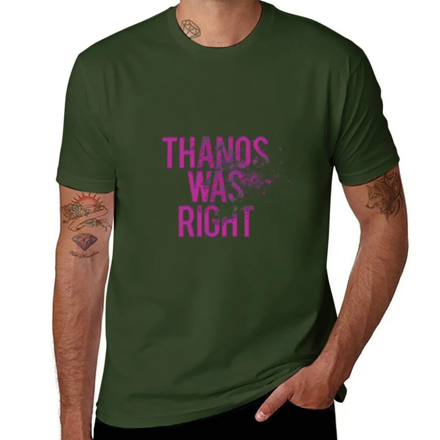 T-Shirt Thanos Was Right - Texte Effet Poussière Homme