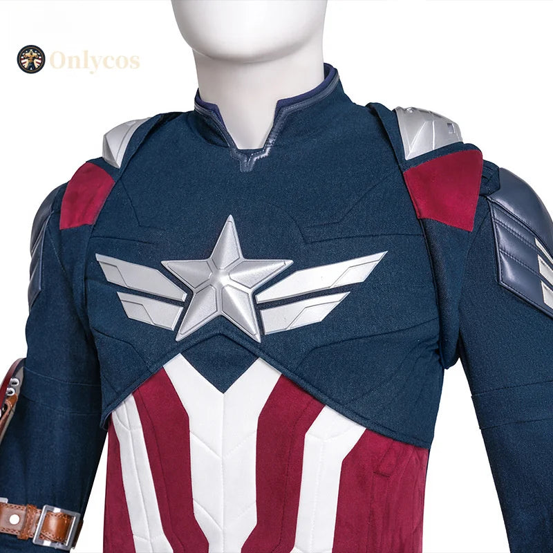 Déguisement Captain America (Falcon) - Costume Bleu Blanc Rouge avec Armure et Bouclier